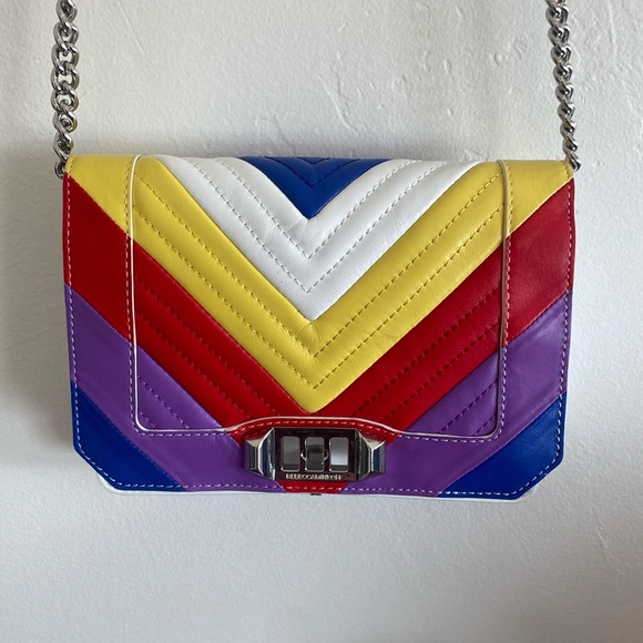 Rebecca Minkoff Quilted Love Rainbow Crossbody - Picture 1 of 13